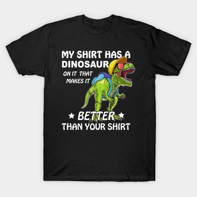 Funny My Shirt Has A Dinosaur On It T-rex T-Shirt by ROMANSAVINRST